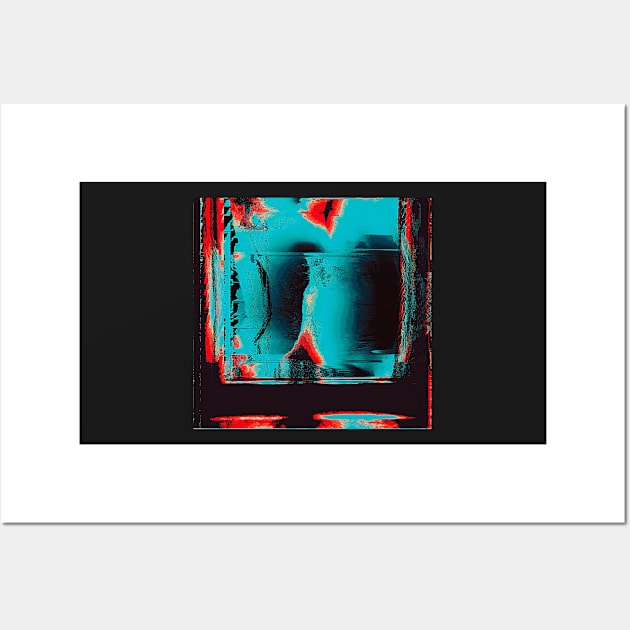 Glitchy Blue Abstract Wall Art by raspberry-tea